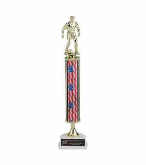 14-1/2, 15-1/2, 16-1/2 INCH  ONE COLUMN STARS AND STRIPES TROPHY TAKES FIGURE