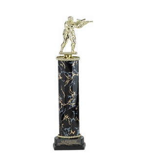 14-1/2, 15-1/2, 16-1/2 INCH ONE MARBLEIZED COLUMN TROPHY TAKES FIGURE