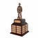 14-1/2 INCH FIRE FIGHTER BRONZE PERPETUAL TROPHY ROSEWOOD BASE WITH 32 NAME PLATES