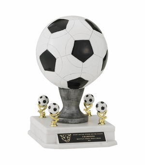 14 1/2 INCH RESIN SOCCERBALL WITH TRIMS
