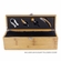 14-1/4 INCH BAMBOO WOOD WINE BOX WITH FOUR WINE TOOLS