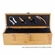 14-1/4 INCH BAMBOO WOOD WINE BOX WITH FOUR WINE TOOLS