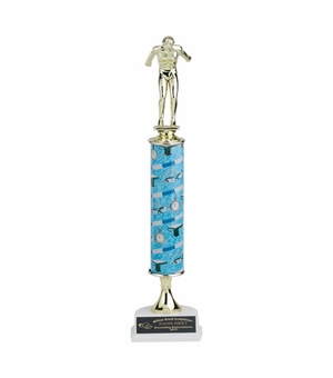 14, 15, 16 INCH ONE COLUMN SPORTS TROPHY TAKES FIGURE