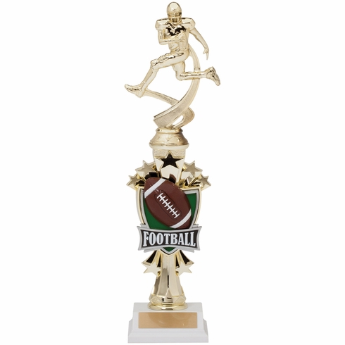 14 INCH FOOTBALL ALL STAR SPORT MOTION TROPHY ON A BLACK BASE