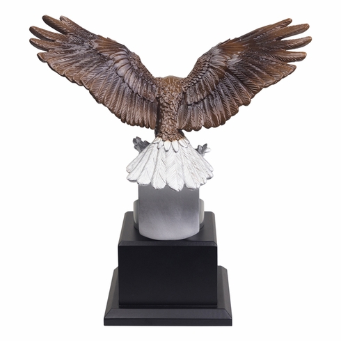 14 INCH HAND PAINTED "THANK YOU FOR YOUR SERVICE" U.S. ARMY EAGLE WITH ARMY SHIELD EMBLEM ON A BLACK WOOD BASE