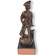 14 INCH HEIGHT LARGE MINUTEMAN ANTIQUE BRONZE TROPHY ON HEAVY BLACK MARBLE BASE