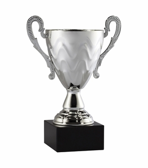 14 INCH TRADITIONAL SILVER CUP ON BLACK MARBLE BASE