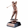 14" MALE GOLF FOLLOW THROUGH SWING TROPHY ELECTROPLATED BRONZE ON BLACK BASE