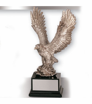 15-1/2 INCH EAGLE TROPHY, SILVER ELECTROPLATED