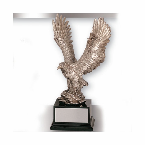 15-1/2 INCH EAGLE TROPHY, SILVER ELECTROPLATED
