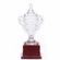 15-1/2 INCH LEAD CRYSTAL TROPHY CUP MOUNTED ON ROSEWOOD BASE