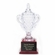 15-1/2 INCH LEAD CRYSTAL TROPHY CUP MOUNTED ON ROSEWOOD BASE