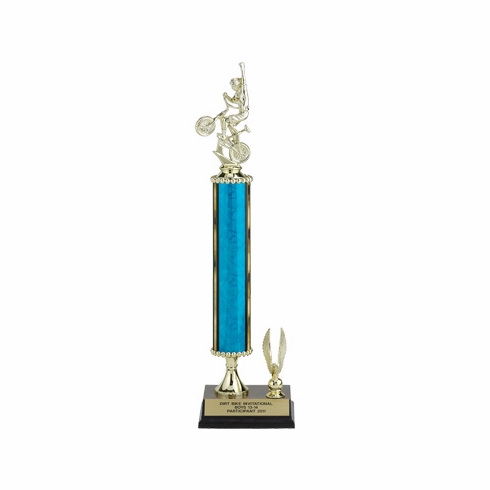 15, 16, 17 INCH ONE COLUMN MOONBEAM TROPHY WITH EAGLE TRIM AND TAKES FIGURE