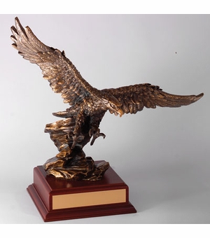15 INCH EAGLE TROPHY, BRASS ELECTROPLATED