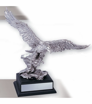 15 INCH EAGLE TROPHY, SILVER ELECTROPLATED