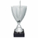 15 INCH ITALIAN SILVER TROPHY CUP SWIRL PATTERN ON BLACK MARBLE BASE