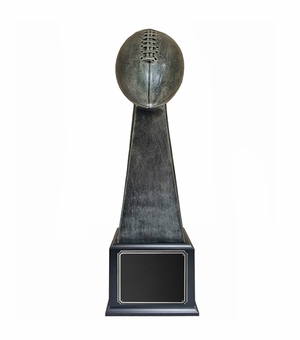 16-1/4 INCH ANTIQUE SILVER FANTASY FOOTBALL TROPHY 