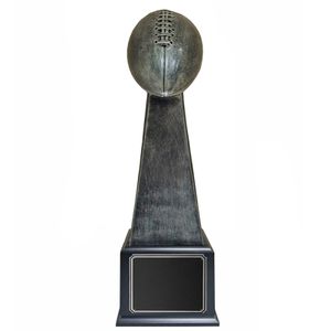 16-1/4 INCH ANTIQUE SILVER FANTASY FOOTBALL TROPHY 