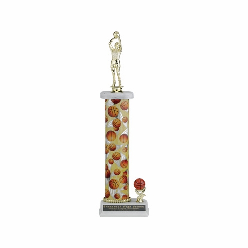 16, 17, 18 INCH ONE COLUMN SPORTS TROPHY WITH TRIM