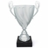 16 INCH ITALIAN SILVER TROPHY CUP SWIRL PATTERN ON BLACK MARBLE BASE