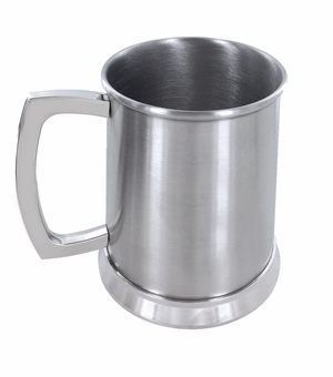 16 OUNCE BRUSHED FINISH DOUBLE WALL STAINLESS STEEL TANKARD