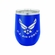 16 OZ DOUBLE WALLED STAINLESS STEEL SMALL BLUE TUMBLER LAZER ENGRAVED WITH U.S. AIR FORCE LOGO