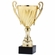 17-1/4 INCH HEIGHT SWIRL GOLD METAL TROPHY CUP ON A BLACK MARBLE BASE