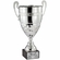 17-1/4 INCH ITALIAN SILVER DECORATIVE EMBOSSED TROPHY CUP ON GENUINE MARBLEBASE