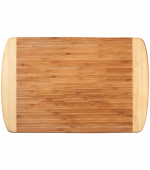 17-3/4 X 11-3/4 INCH LARGE GENUINE BAMBOO TWO TONE CUTTING BOARD