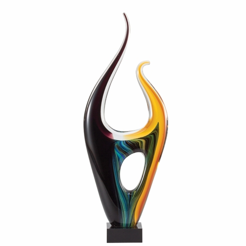 17 INCH HAND BLOWN ART GLASS SCULPTURE SWIRL PATTERN AWARD