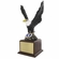 17 Inch Hand Painted Resin Eagle on Rock Trophy With 2 Inch U.S. Air Force Medallion Insert on Walnut Finish Wood Base
