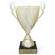 17 INCH ITALIAN GOLD TROPHY CUP WITH SWIRL PATTERN ON A BLACK MARBLE BASE