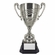 18-1/2 INCH BRIGHT SILVER METAL ITALIAN SWIRL PATTERN TROPHY CUP