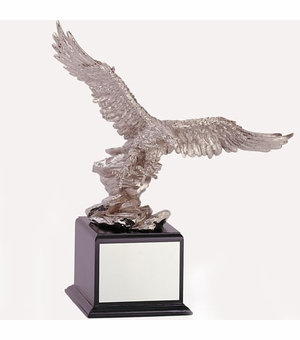 18-1/2 INCH EAGLE TROPHY, SILVER ELECTROPLATED