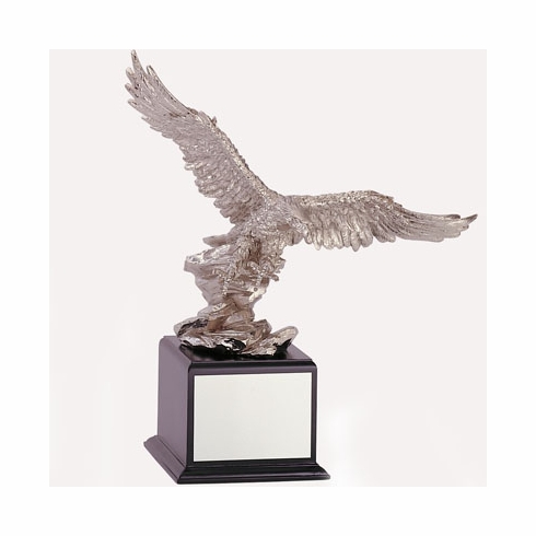 18-1/2 INCH EAGLE TROPHY, SILVER ELECTROPLATED