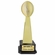 18-3/4 INCH BRIGHT GOLD FANTASY FOOTBALL TROPHY ON A BLACK WOOD BASE