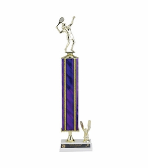 19, 20, 21 INCH SPLASH ONE COLUMN TROPHY WITH EAGLE TRIM AND TAKES FIGURE