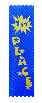 1ST PLACE 1-5/8 X 6 BLUE STOCK RIBBON