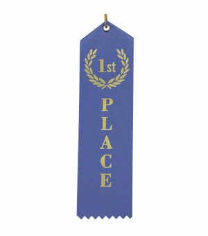 1ST PLACE BLUE SATIN RIBBON