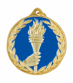 2-1/2 Inch Enameled Die-Cast Achievement Medal in Gold