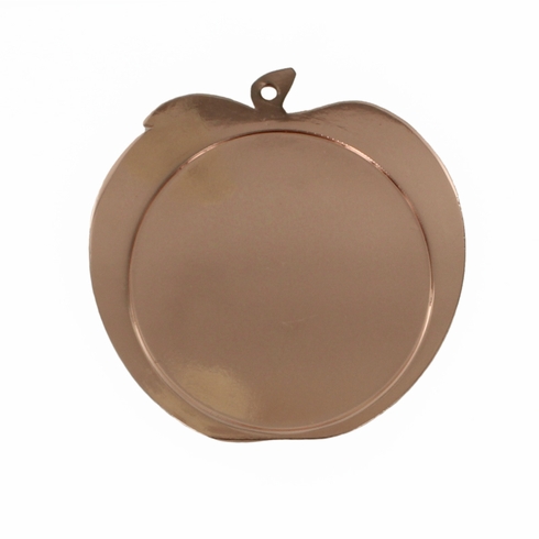 2-1/2 INCH APPLE SHAPED BRONZE MEDAL FRAME, HOLDS 2 INCH INSERT