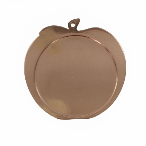 2-1/2 INCH APPLE SHAPED BRONZE MEDAL FRAME, HOLDS 2 INCH INSERT