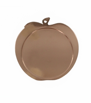 2-1/2 INCH APPLE SHAPED BRONZE MEDAL FRAME, HOLDS 2 INCH INSERT