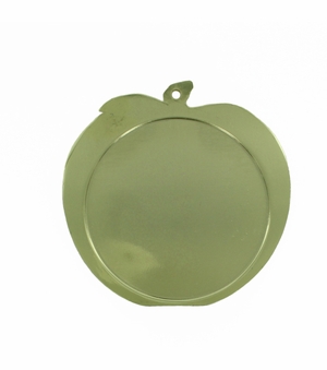 2-1/2 INCH APPLE SHAPED GOLD MEDAL FRAME, HOLDS 2 INCH INSERT