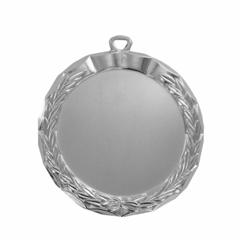 2-1/2 INCH DIE CAST BRIGHT SILVER MEDAL FRAME HOLDS 2 INCH INSERT
