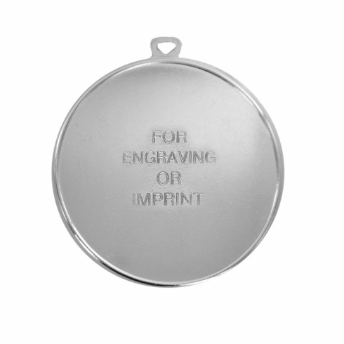 2-1/2 INCH DIE CAST BRIGHT SILVER MEDAL FRAME HOLDS 2 INCH INSERT