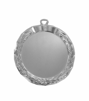 2-1/2 INCH DIE CAST BRIGHT SILVER MEDAL FRAME HOLDS 2 INCH INSERT