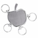 2-1/2 x 1-3/8 INCH SILVER SATIN FINISH APPLE KEYCHAIN