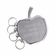 2-1/2 x 1-3/8 INCH SILVER SATIN FINISH APPLE KEYCHAIN