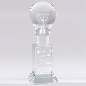 8 X 2-1/2 INCH OPTICAL CRYSTAL LIGHT BULB AWARD
